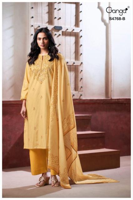 Ganga grishma 4768 mirror work dress materials wholesale